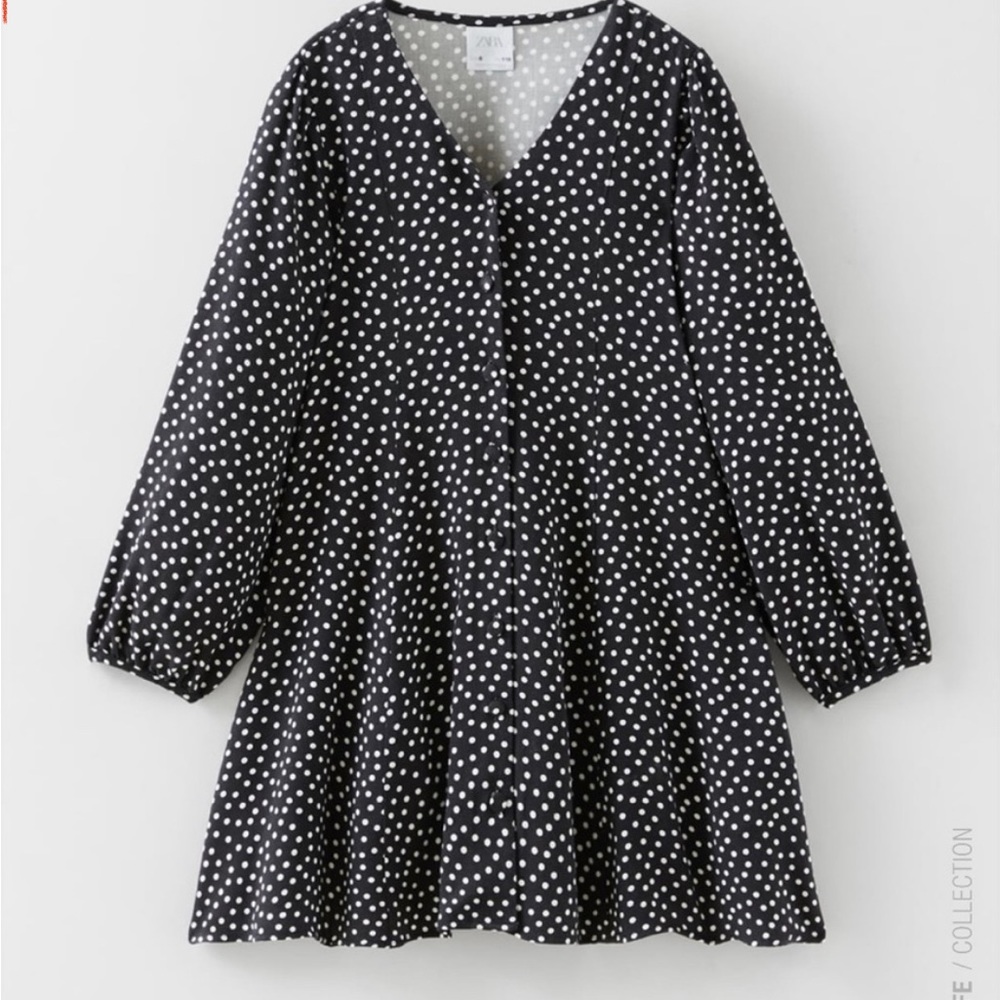 Black polka dot Zara dress